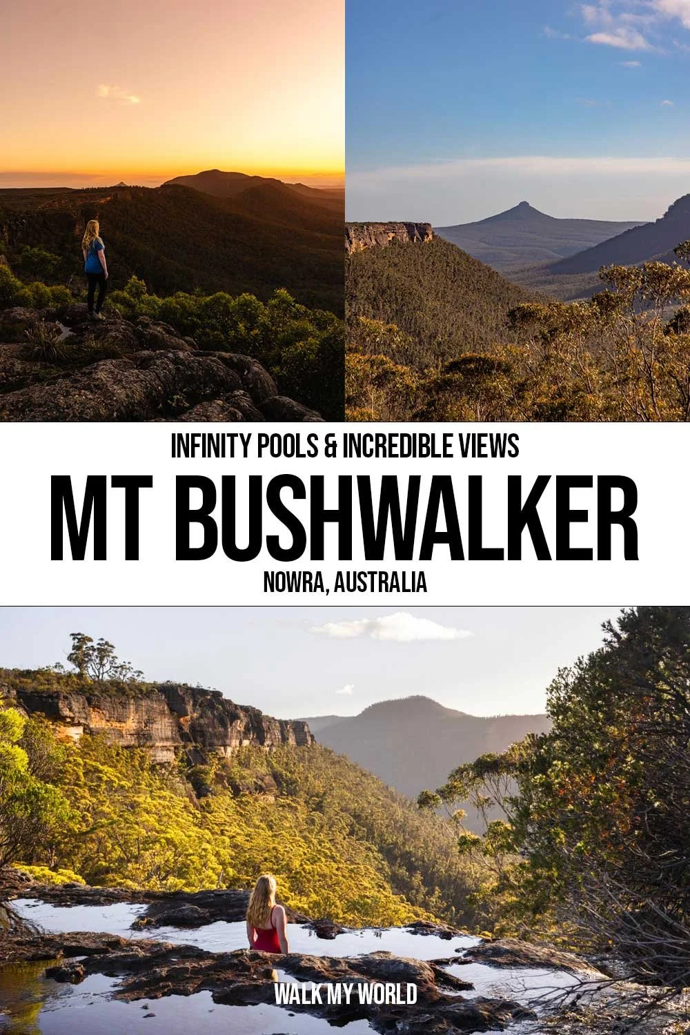 マウンテンリサーチ　mountain research bush walker Mount Bushwalker: sunset views and hidden cliff top infinity